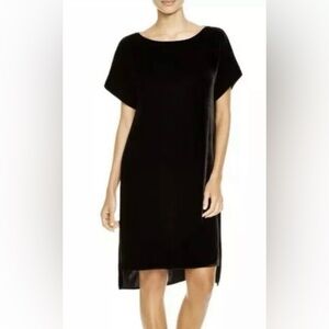 Eileen Fisher Bateau Neck Washed Silk Slip Dress